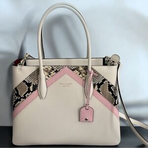 NWOT Kate Spade New York Eva Chevron Medium Top Zip Satchel